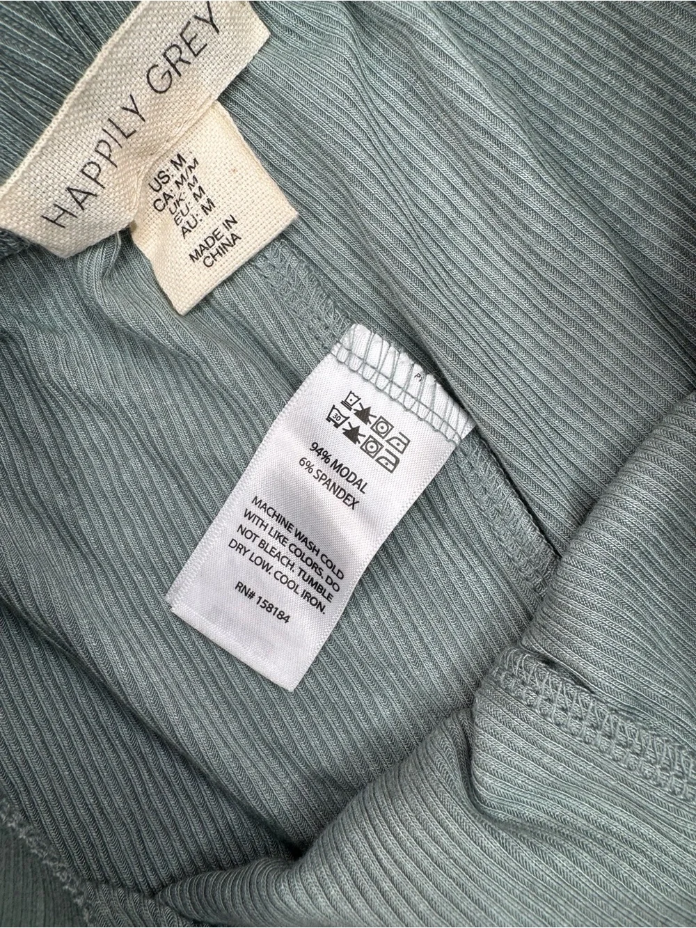 Happily Grey Lounge Shorts Womens Size M Sage Green Ribbed Pull-On